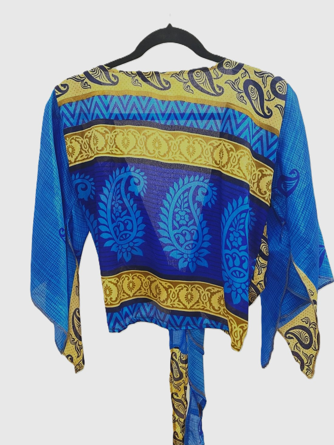 Indian Tight Top Bluse in Blau und Beige