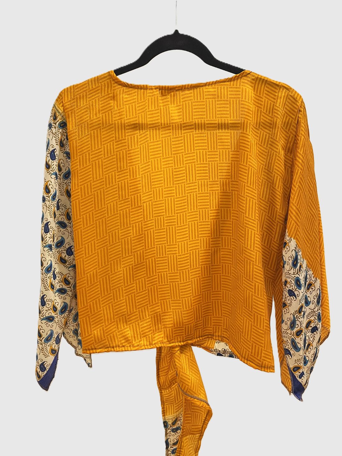 Indian Tight Top Bluse in Orange, Beige und Blau