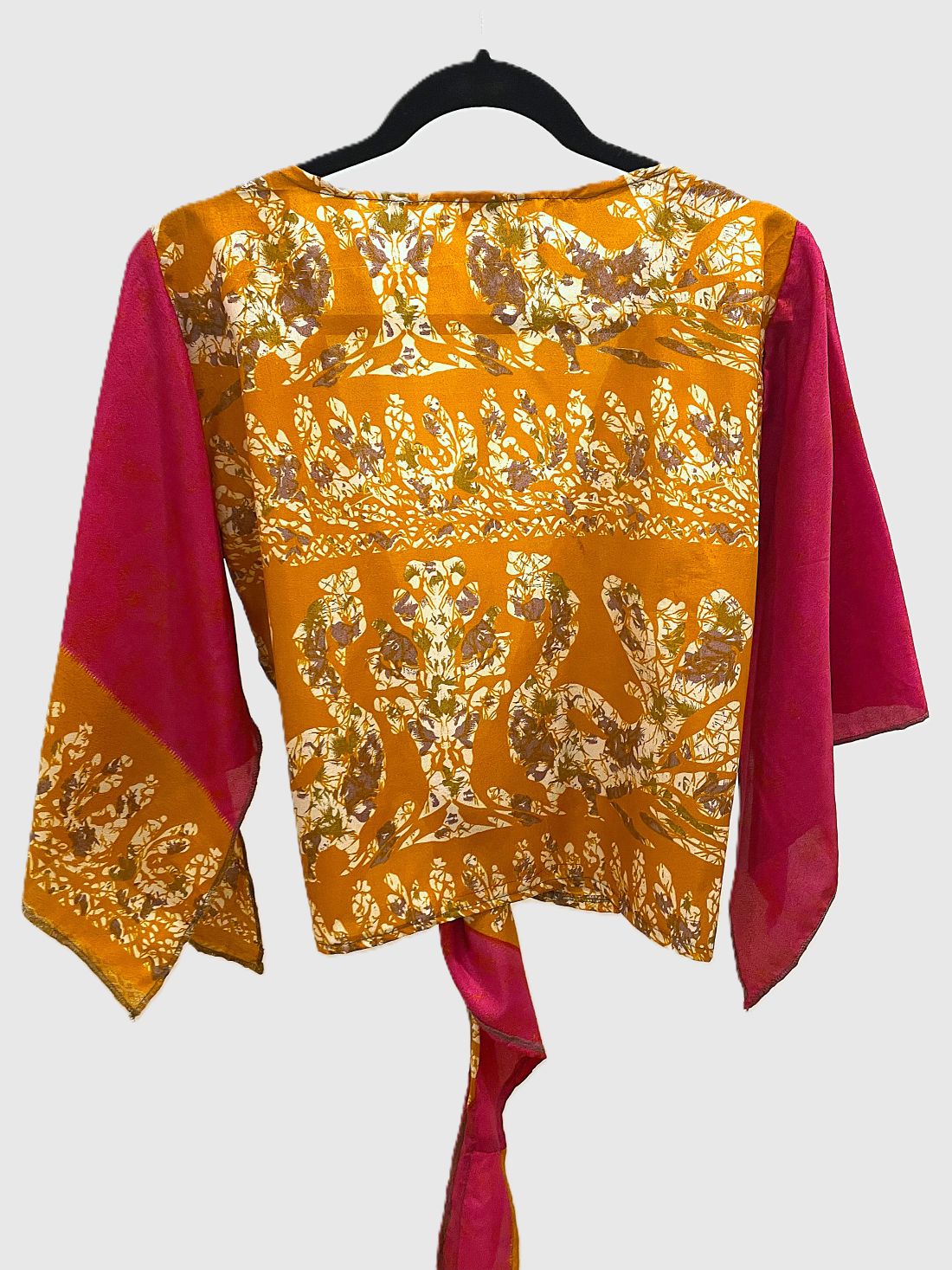 Indian Tight Top Bluse in Pink, Orange und Beige