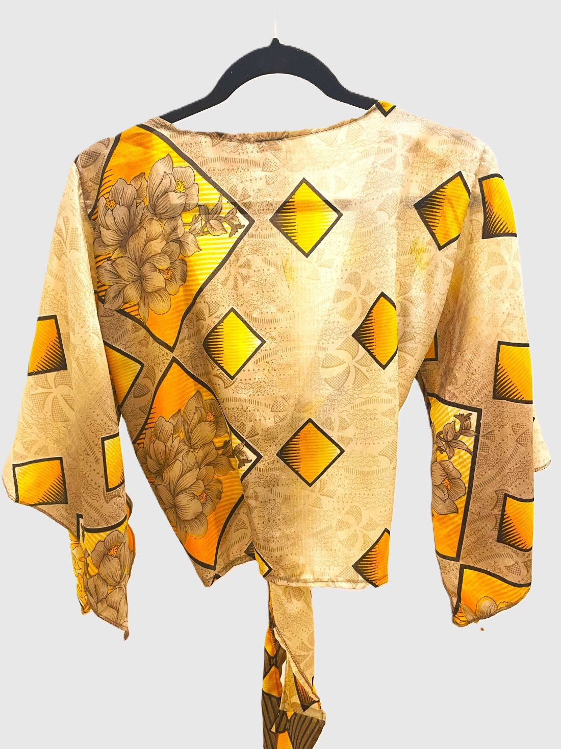 Indian Tight Top Bluse in Beige, Braun und Gelb
