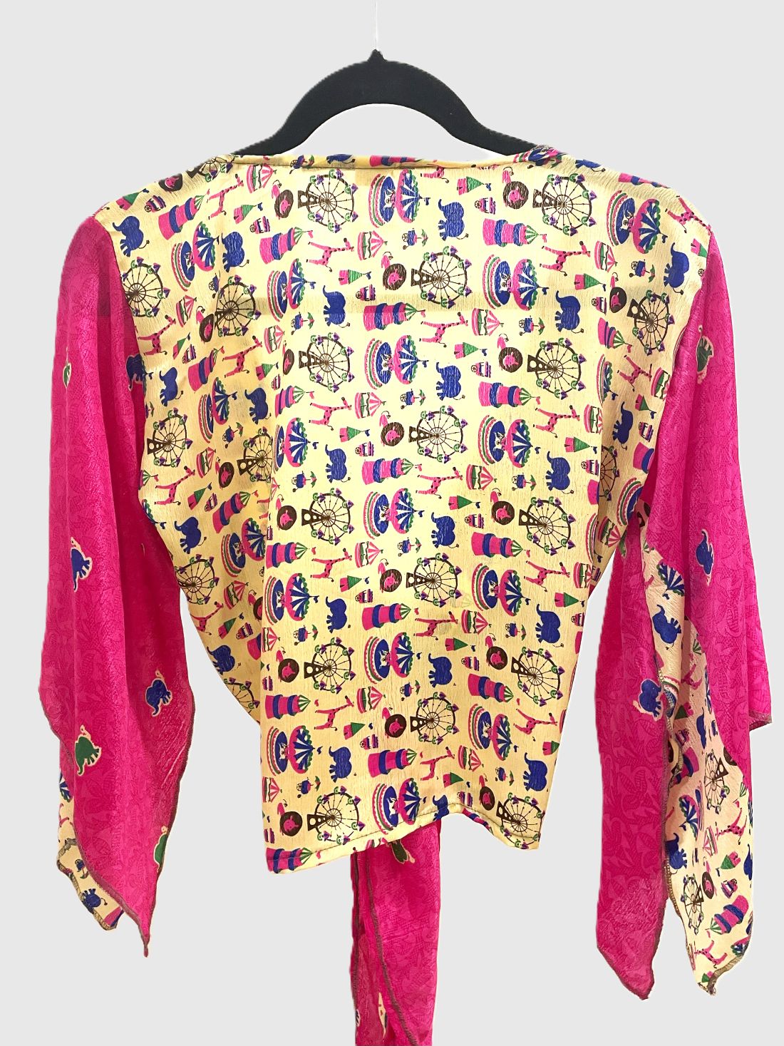 Indian Tight Top Bluse in Pink, Beige und Blau