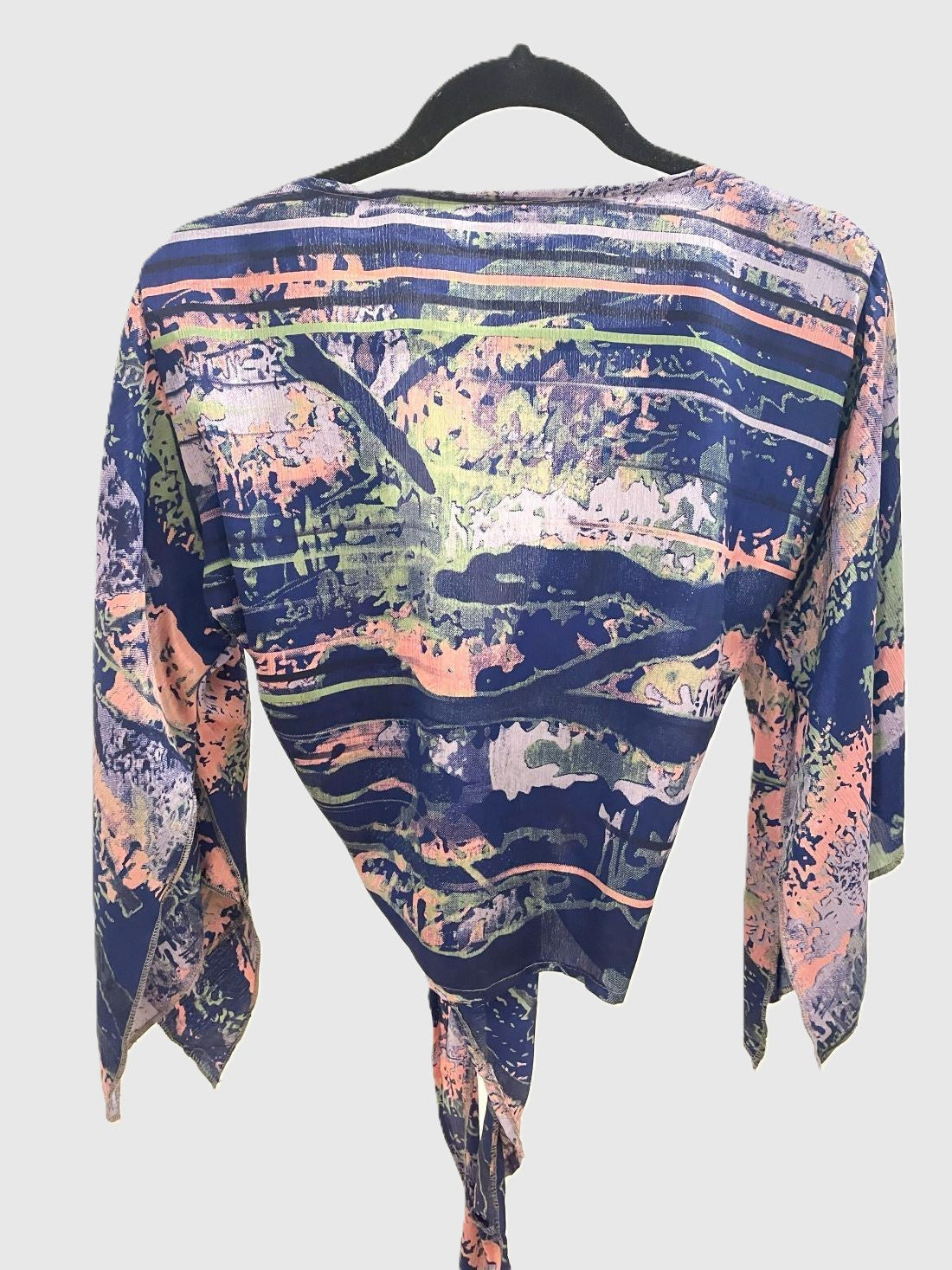 Indian Tight Top Bluse in Blau, Rosa und Grün