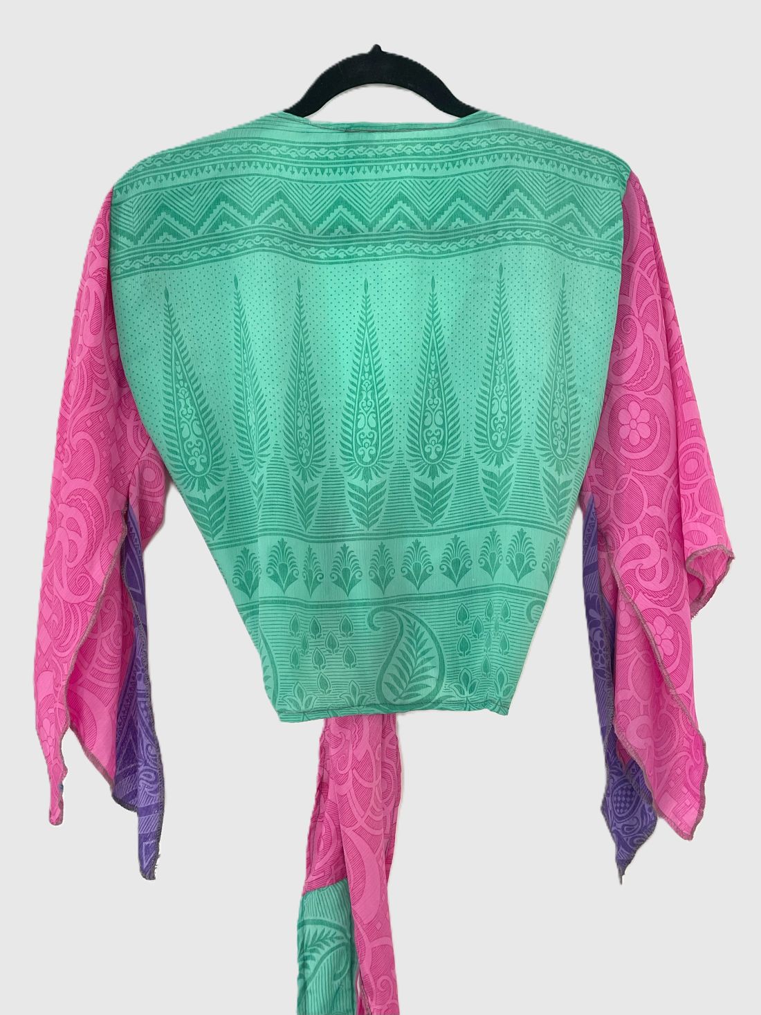 Indian Tight Top Bluse in Rosa, Grün und Lila