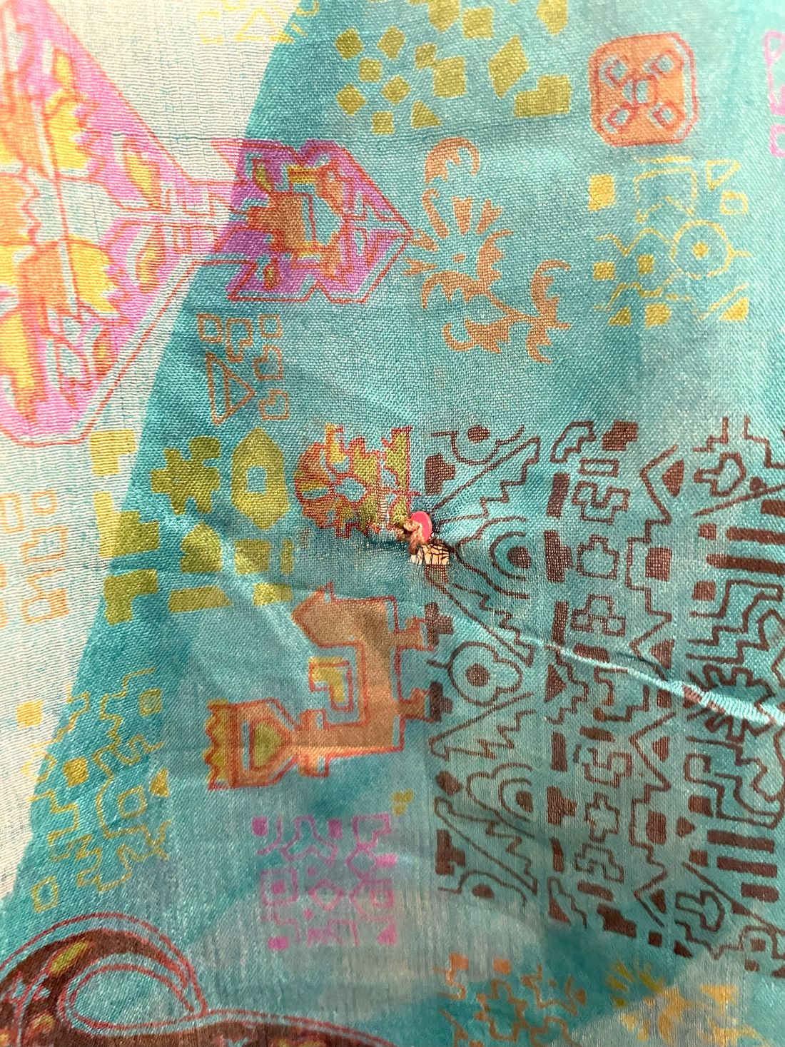 Indian Tight Top Bluse in Türkis mit Loch hinten