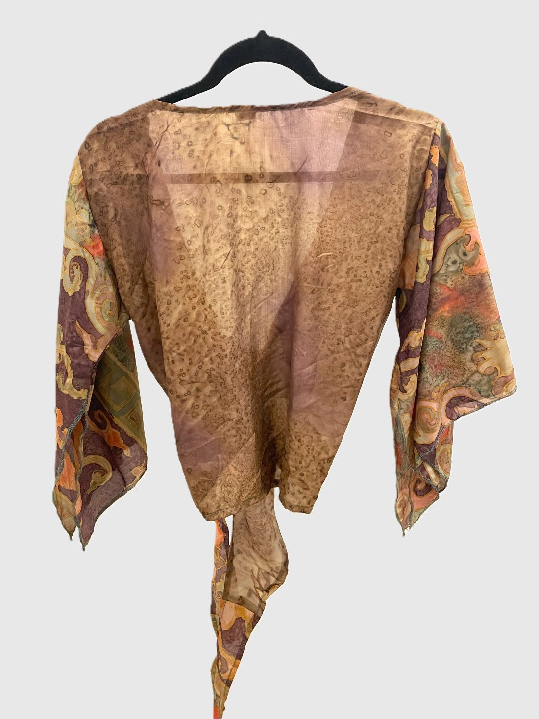 Indian Tight Top Bluse in Braun, Violett und Orange