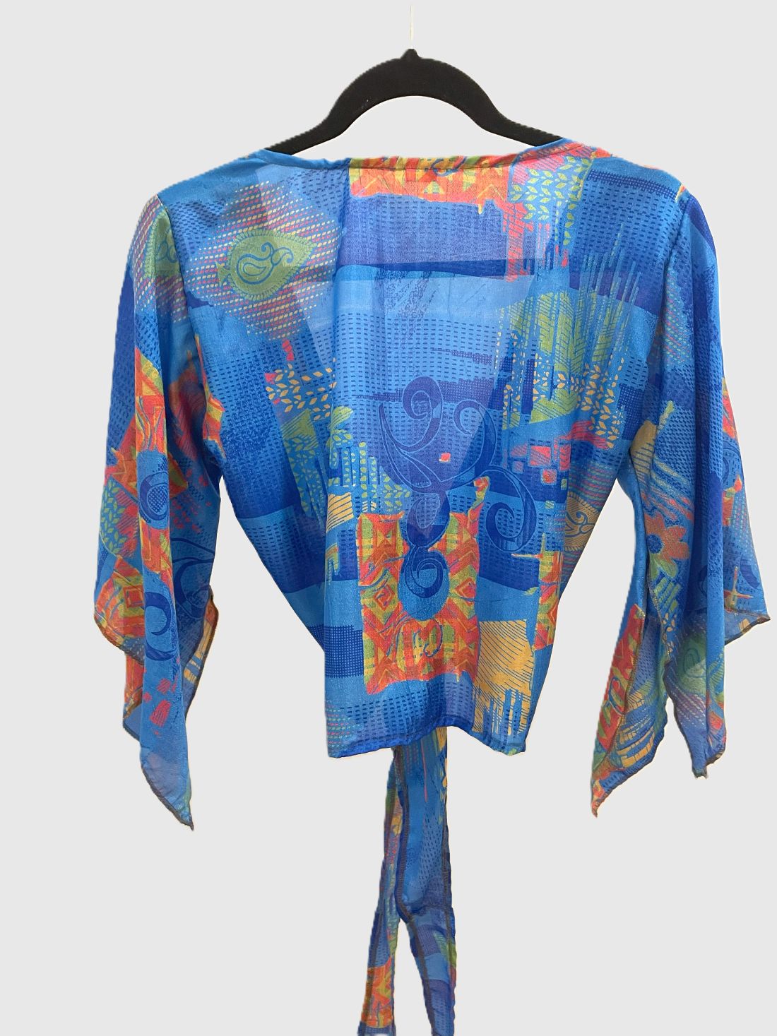 Indian Tight Top Bluse in Blau, Orange und Grün