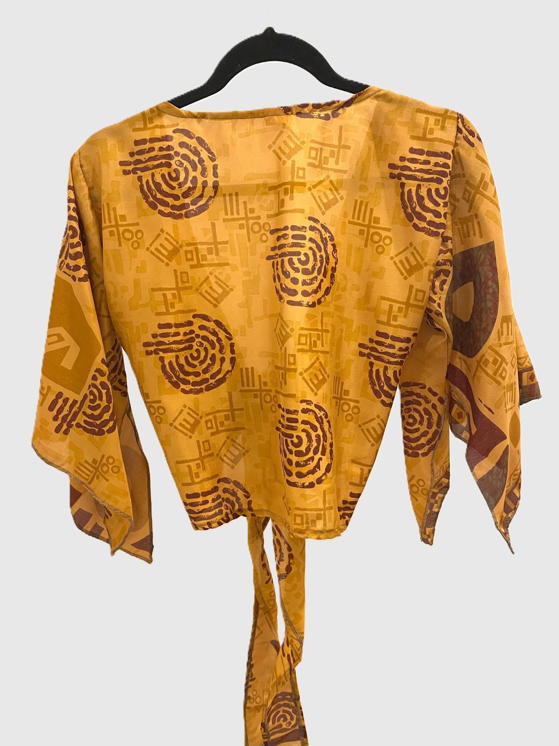 Indian Tight Top Bluse in Ocker und Braun