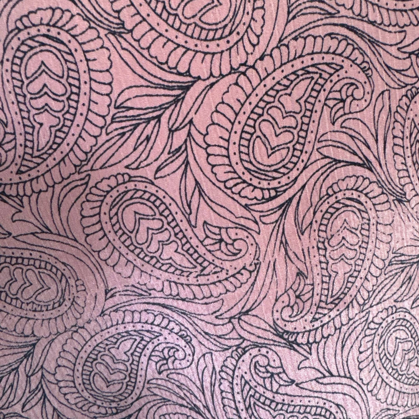 Upcycled Kimono Lang #1308 aus Vintage-Sari in Altrosa – Detailansicht
