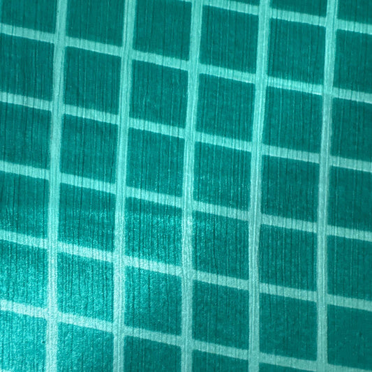 Stoffdetail: upcycelter Sari-Stoff in Türkis & Silber