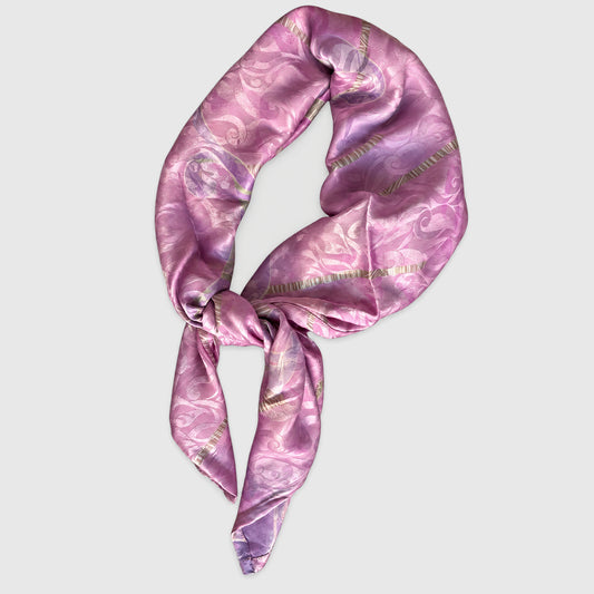 Upcycled Sari-Tuch XL #1217 aus Vintage-Sari in Magenta & Lila – gebunden