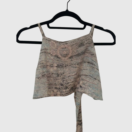 Upcycled Cropped Wickeltop #752 - Grau