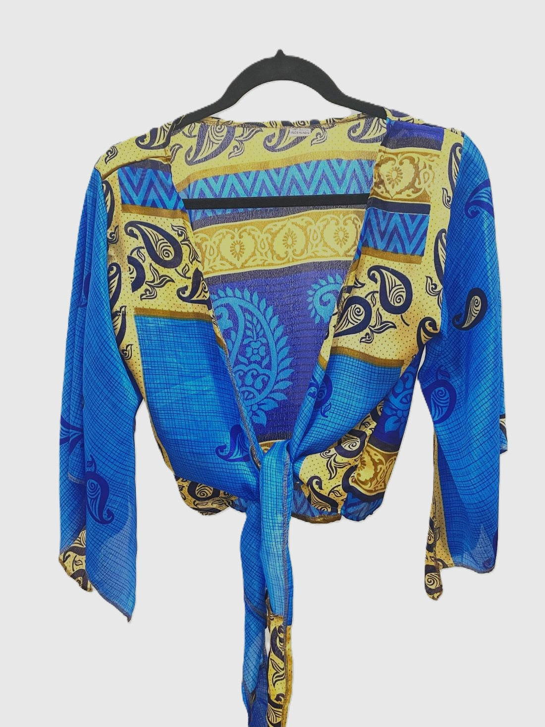 Indian Tight Top Bluse in Blau und Beige