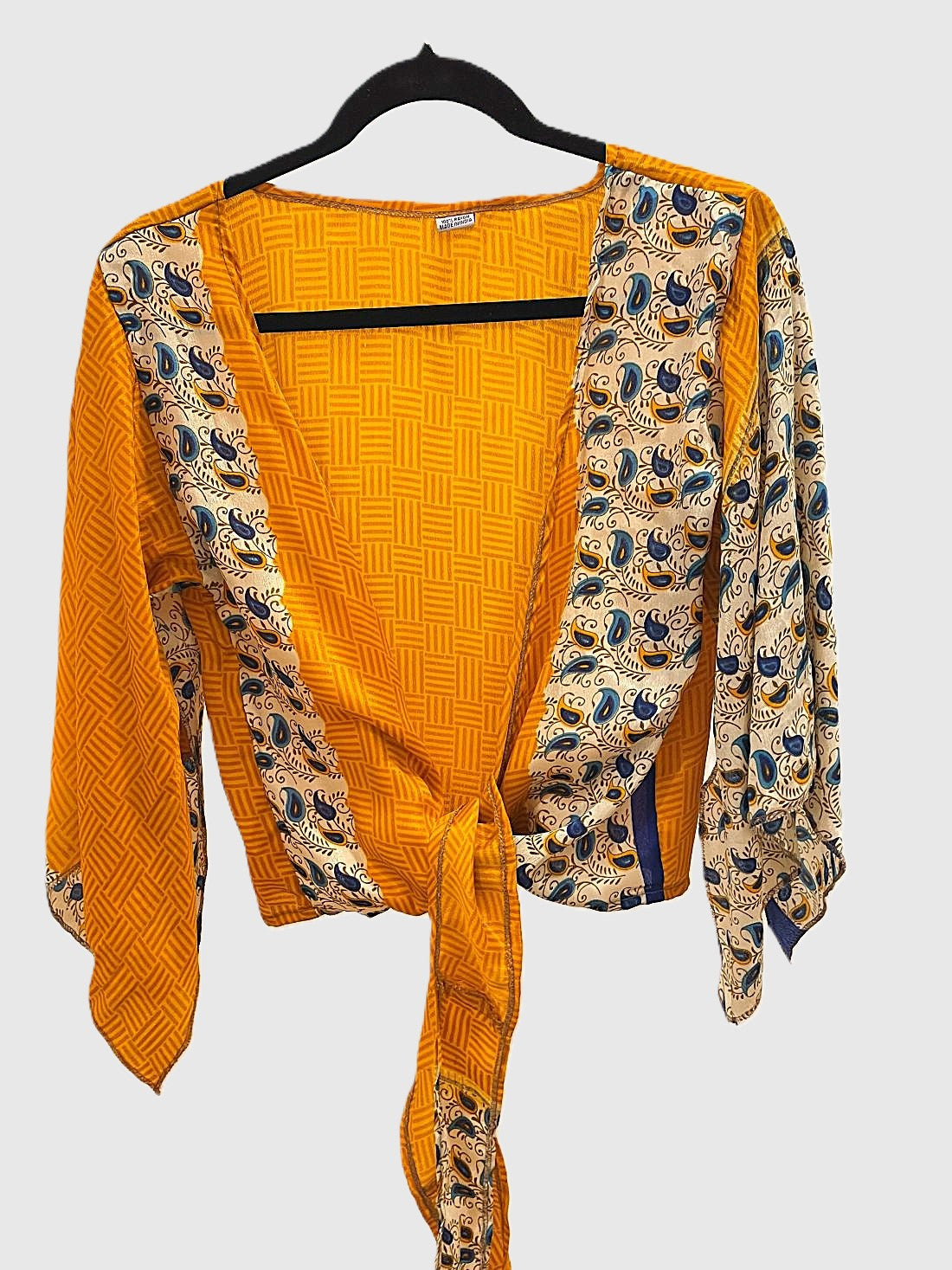 Indian Tight Top Bluse in Orange, Beige und Blau