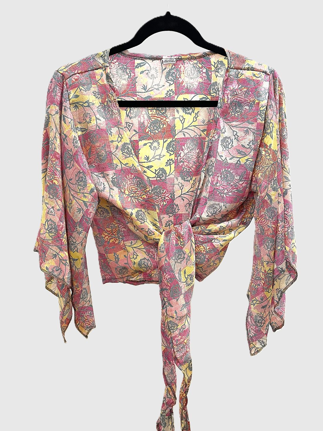 Indian Tight Top Bluse in Gelb und Rosa