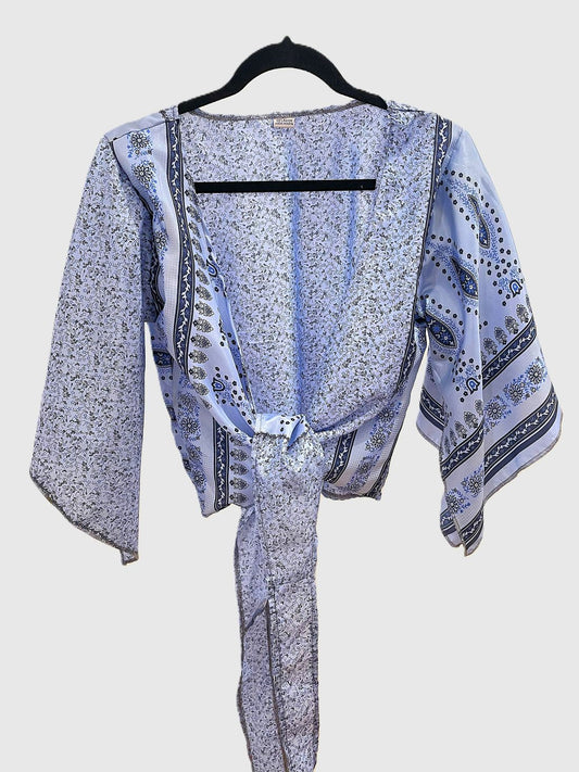 Indian Tight Top Bluse in Blau