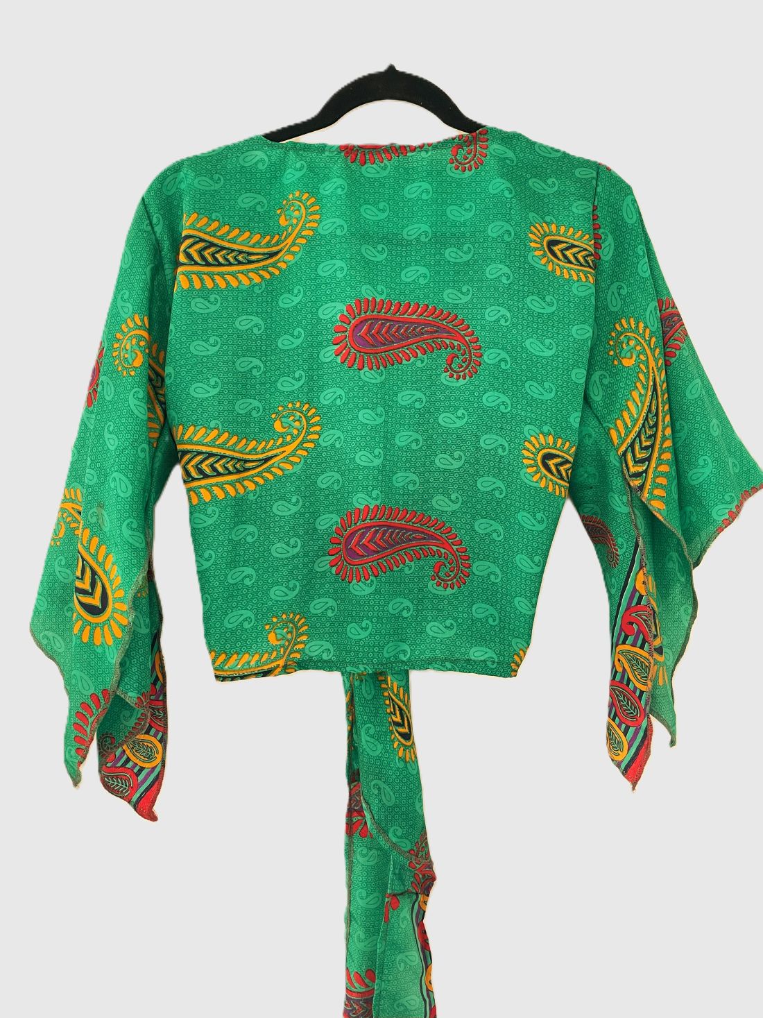 Indian Tight Top Bluse in Grün, Rot und Gelb