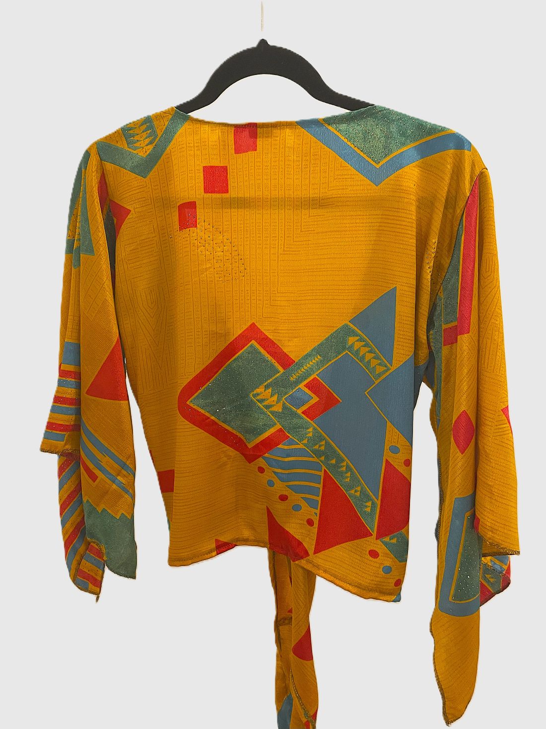 Indian Tight Top Bluse in Gelb, Blau und Rot