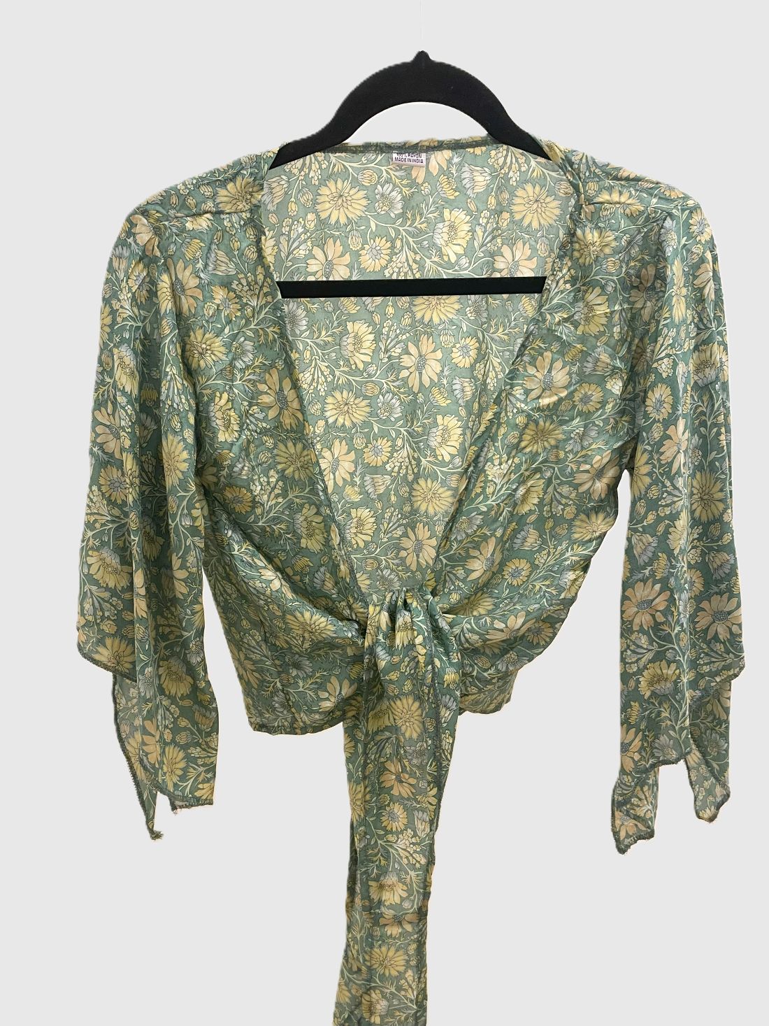 Indian Tight Top Bluse in Grün und Beige