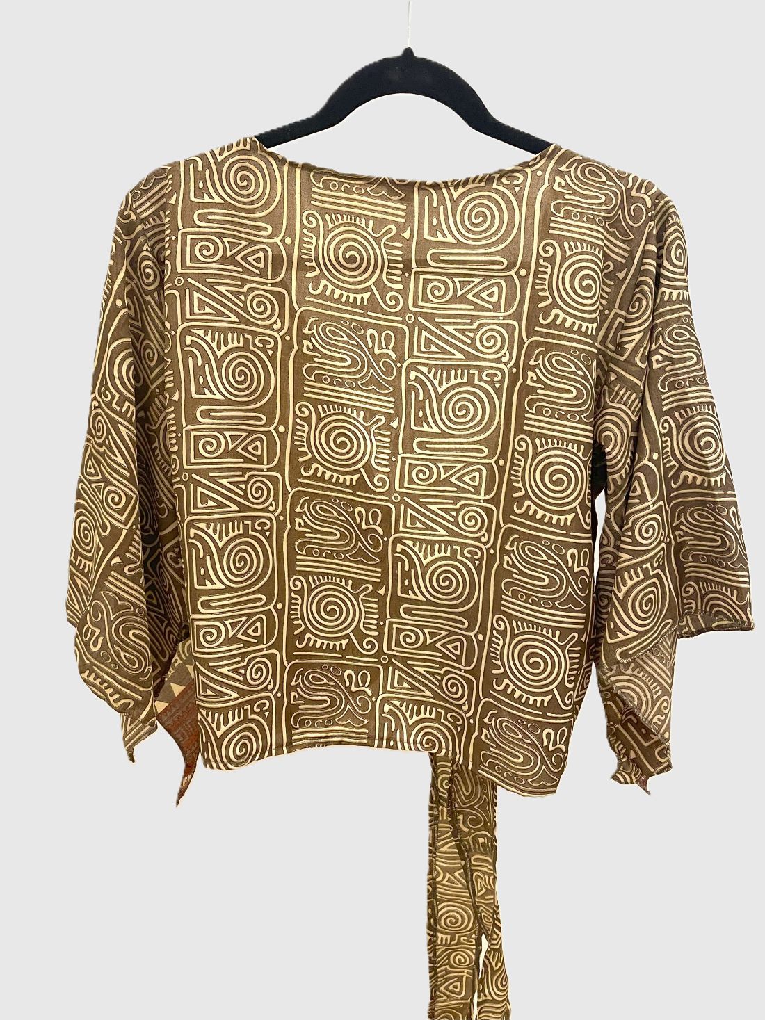 Indian Tight Top Bluse in Braun und Beige