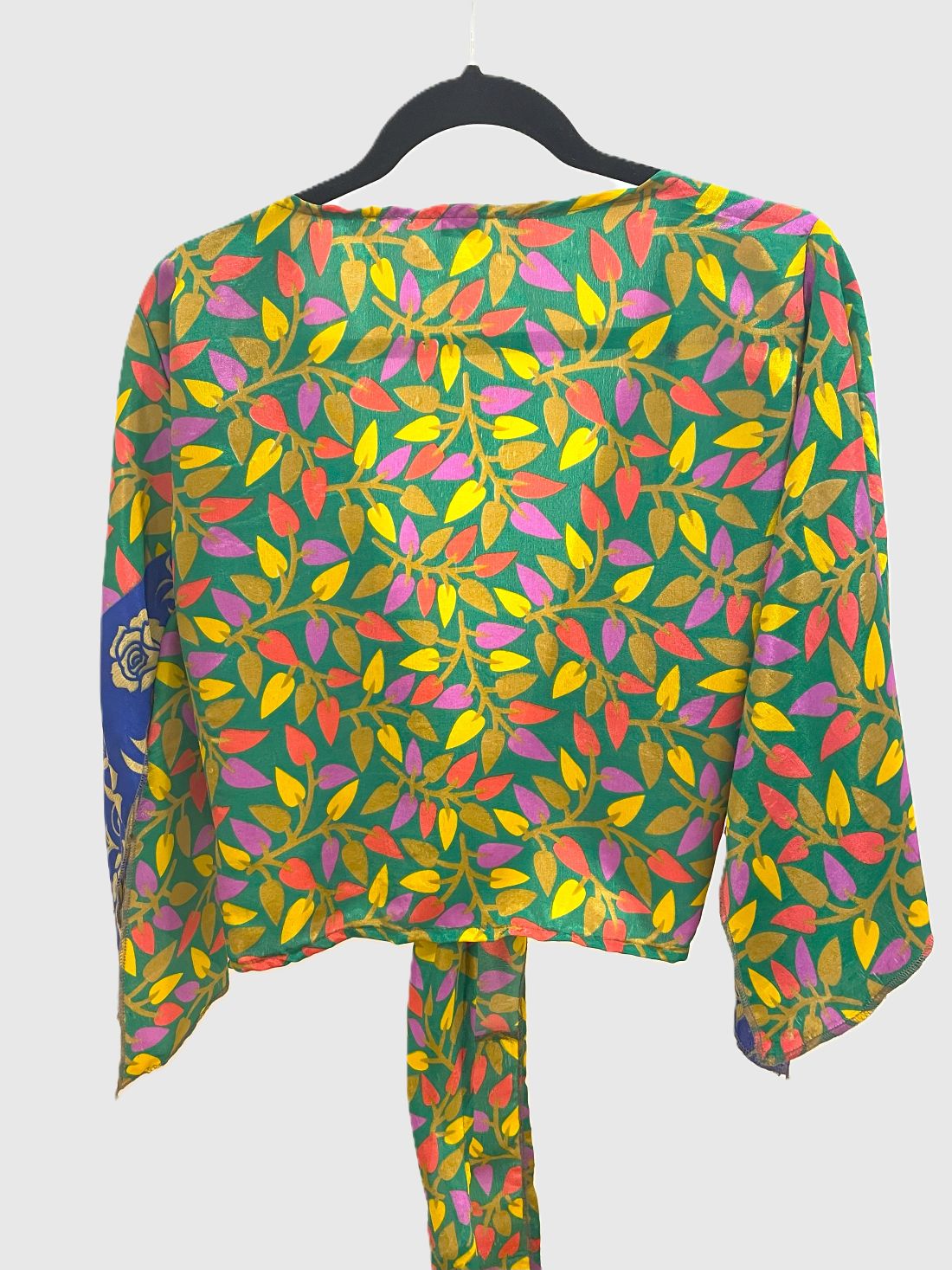 Indian Tight Top Bluse in Grün, Gelb, Lila und Blau