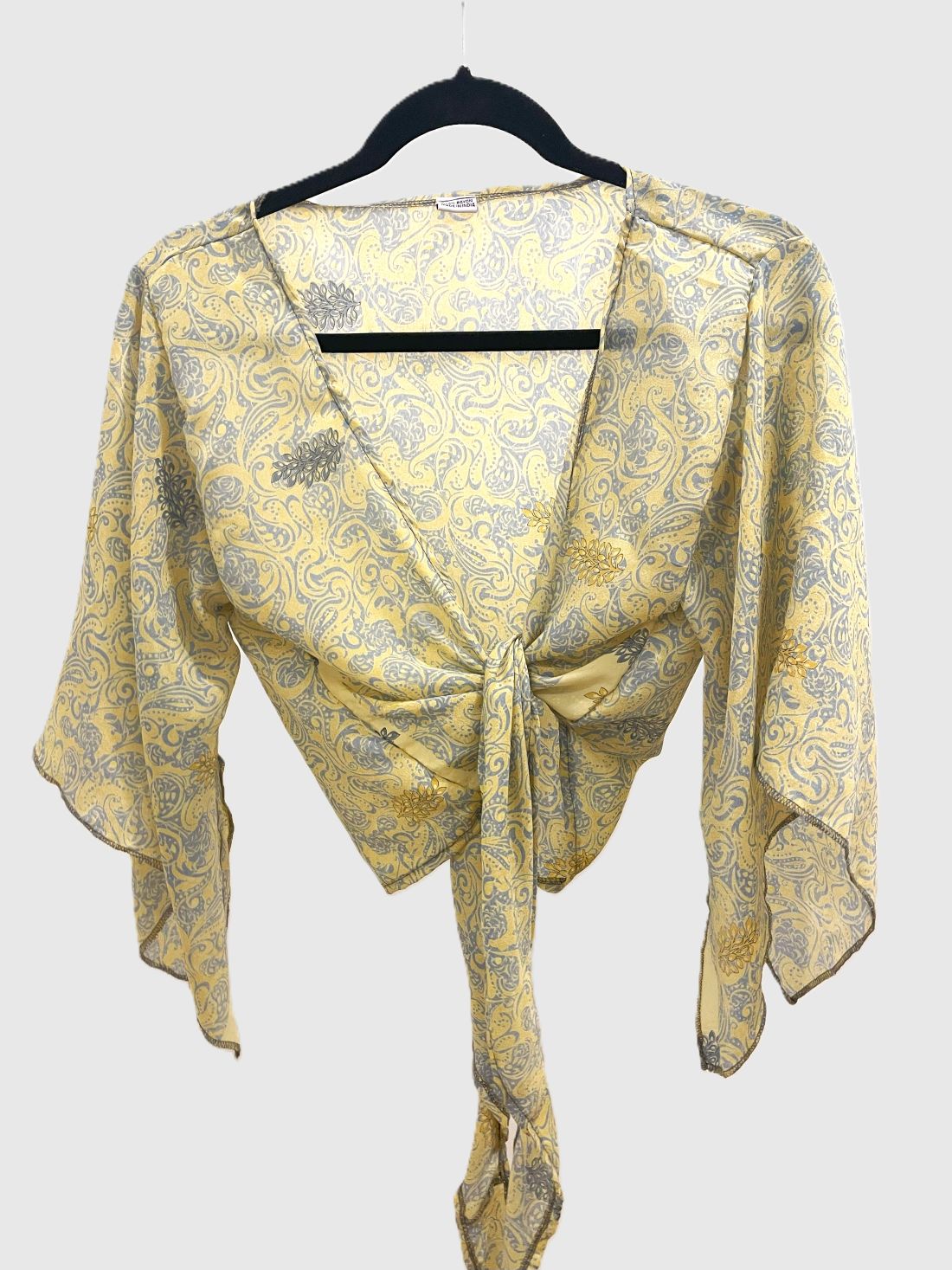 Indian Tight Top Bluse in Gelb und Grau