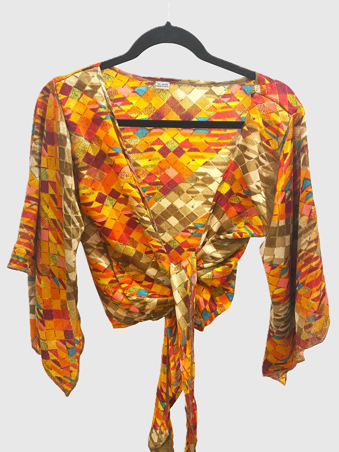 Indian Tight Top Bluse in Orange, Beige, Rot