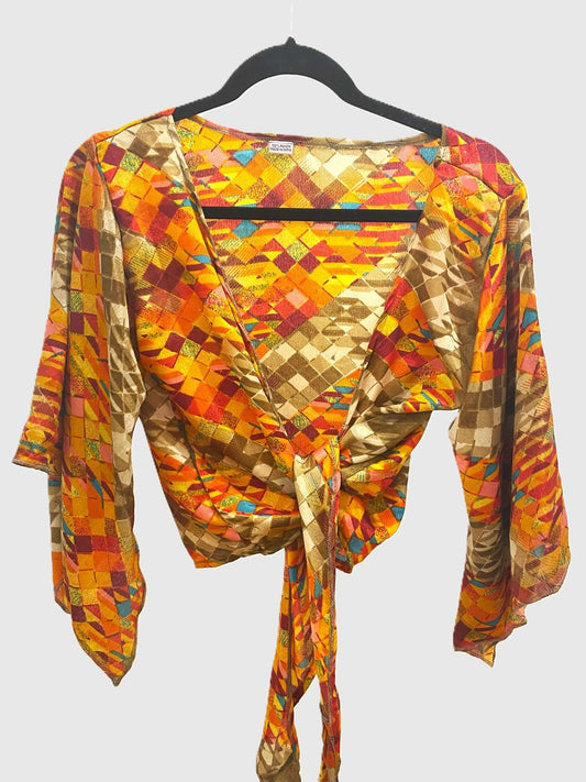 Indian Tight Top Bluse in Orange, Beige, Rot