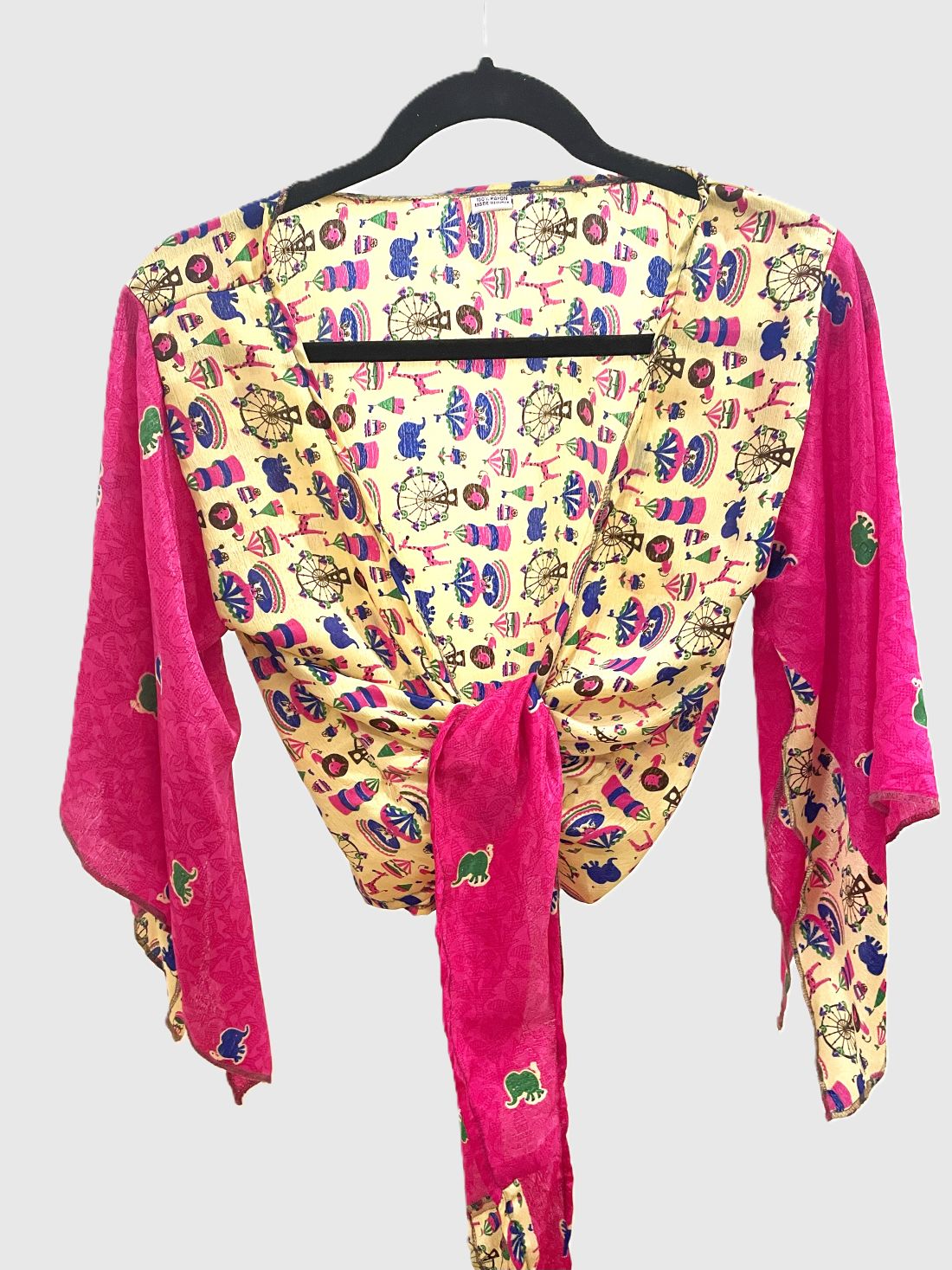 Indian Tight Top Bluse in Pink, Beige und Blau