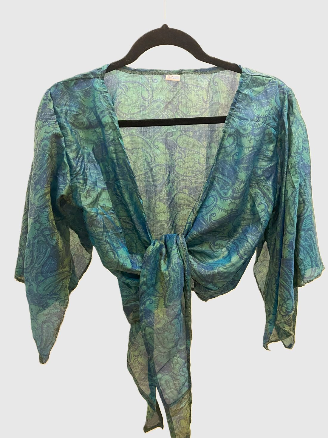 Indian Tight Top Bluse in Blau und Grün