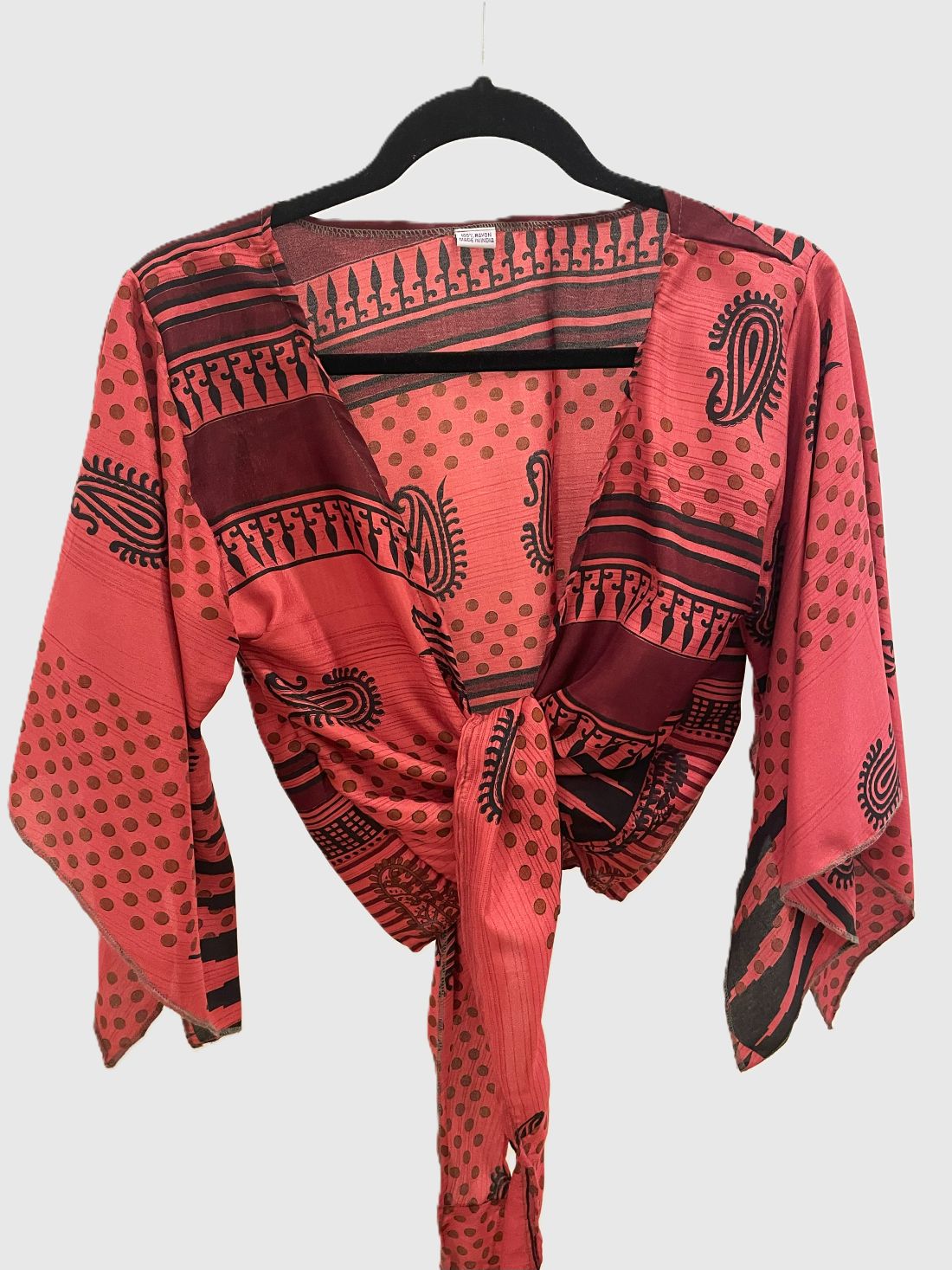 Indian Tight Top Bluse in Pink, Rot und Schwarz