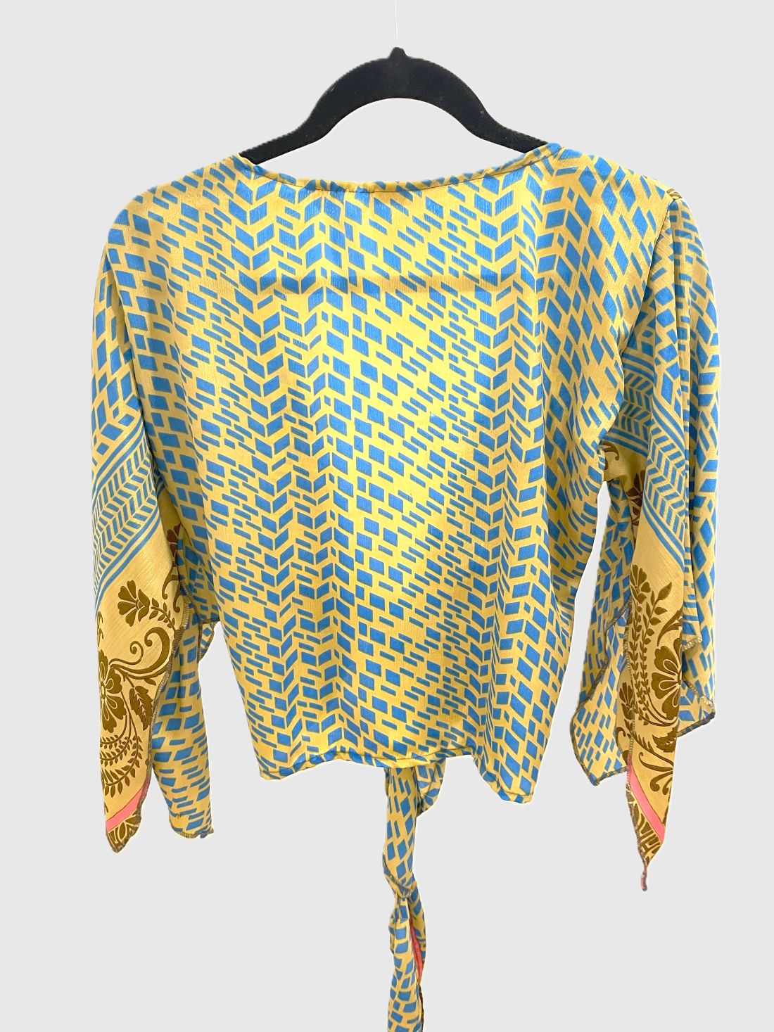 Indian Tight Top Bluse in Beige und Blau