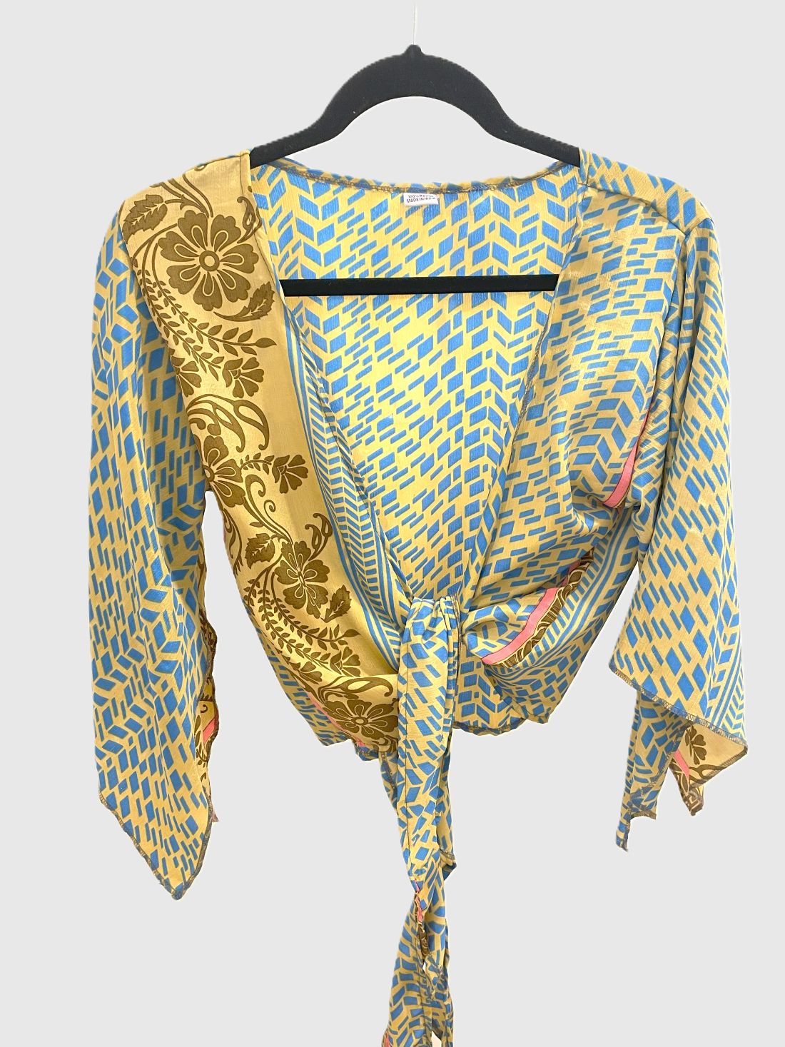 Indian Tight Top Bluse in Beige und Blau