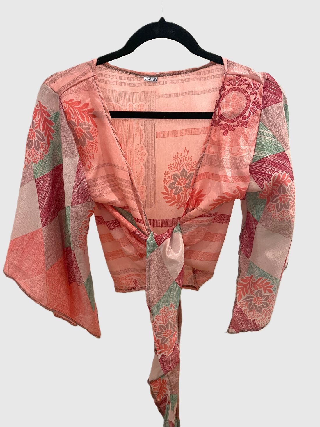 Indian Tight Top Bluse in Rosa, Grün und Rot