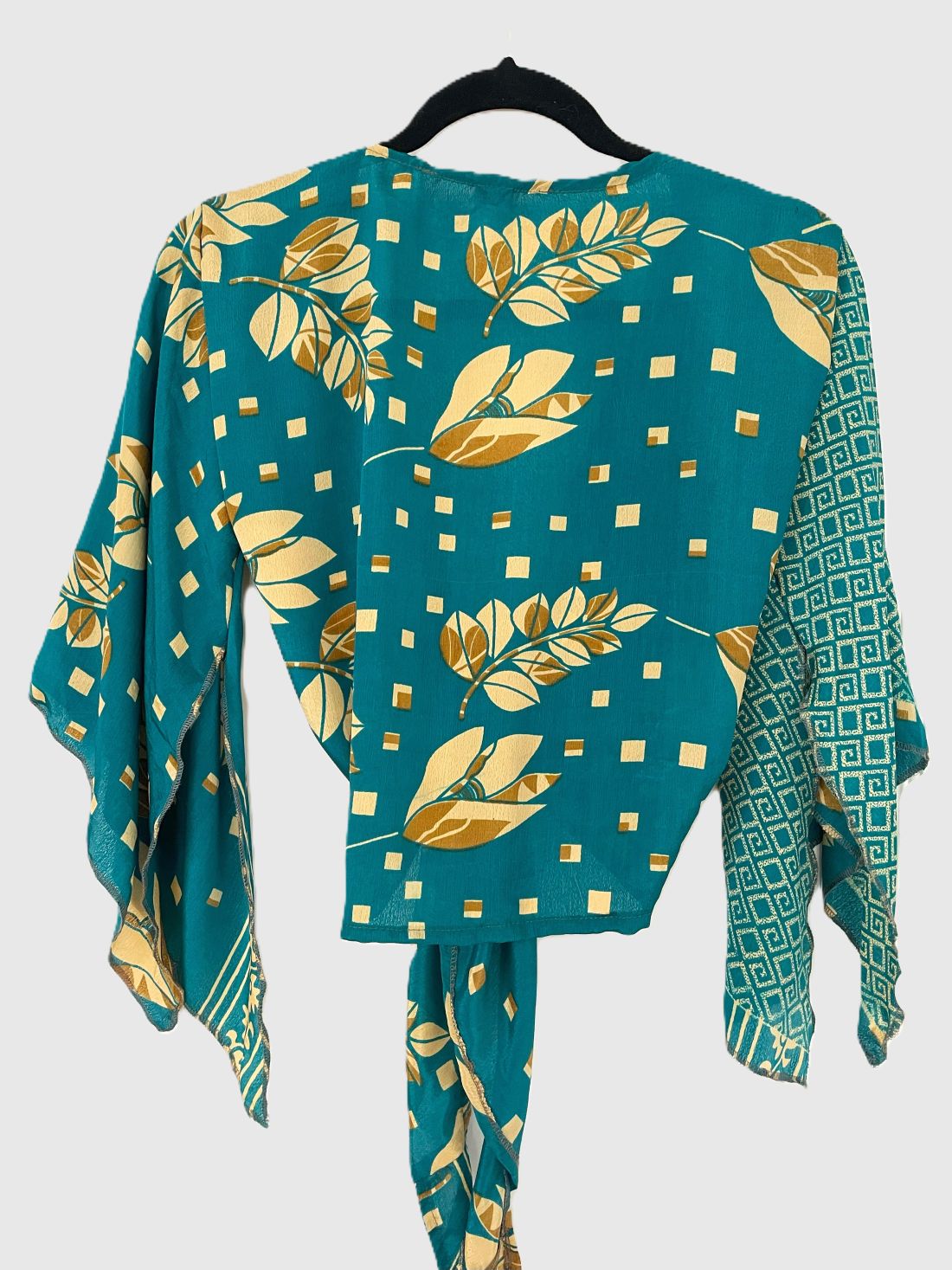 Indian Tight Top Bluse in Türkis und Beige