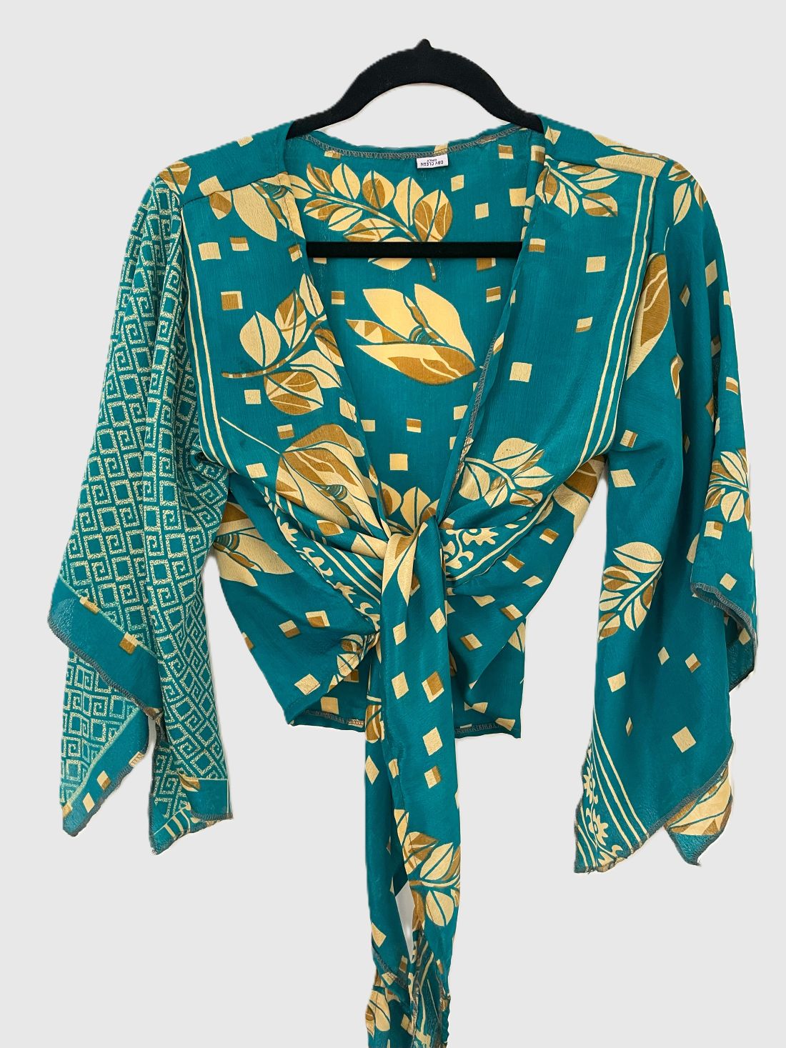 Indian Tight Top Bluse in Türkis und Beige