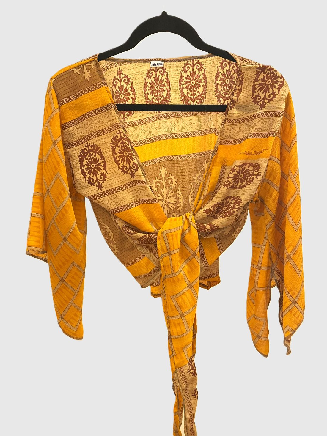 Indian Tight Top Bluse in Orange und Beige