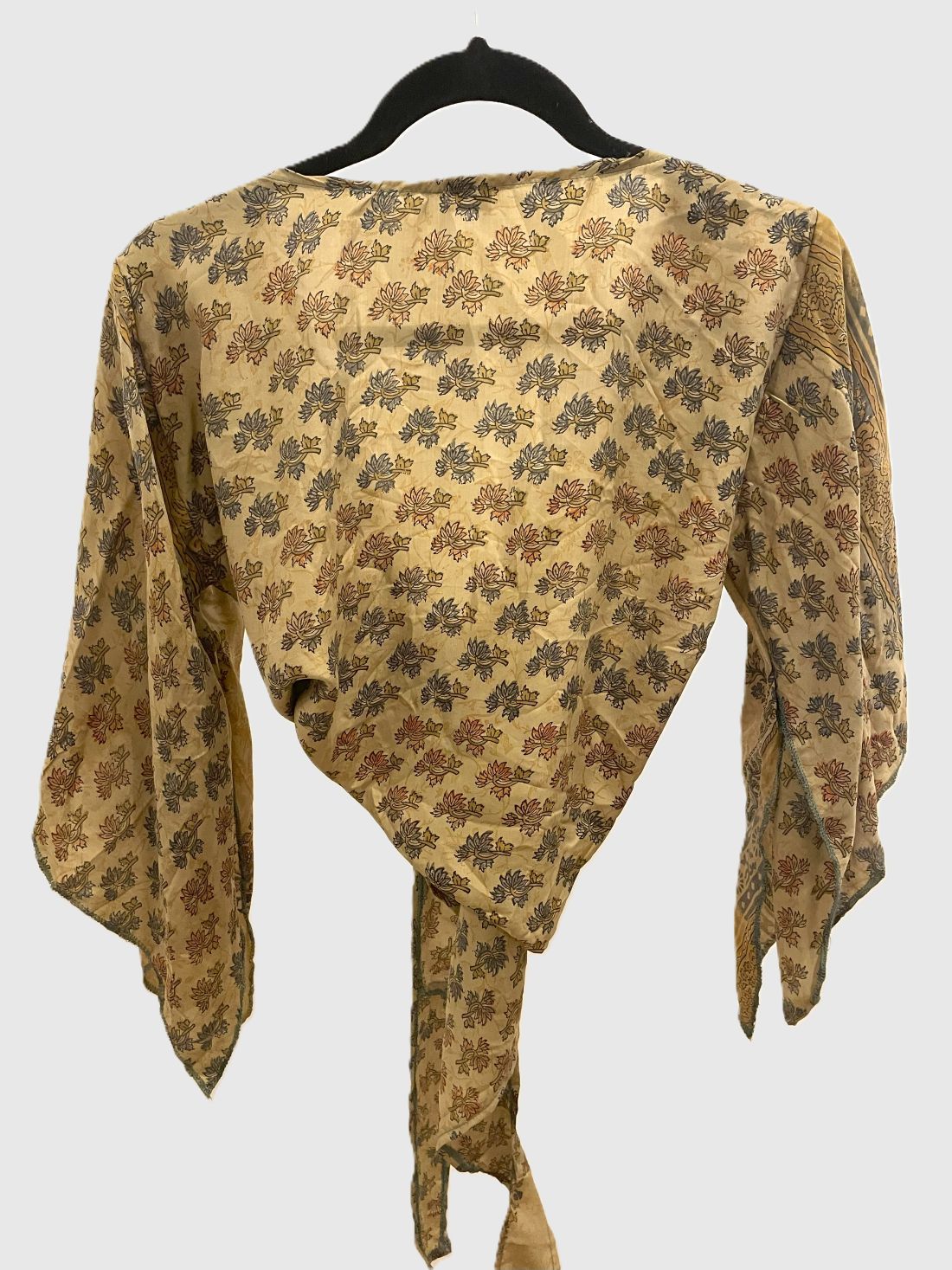 Indian Tight Top Bluse in Beige, Blau und Orange