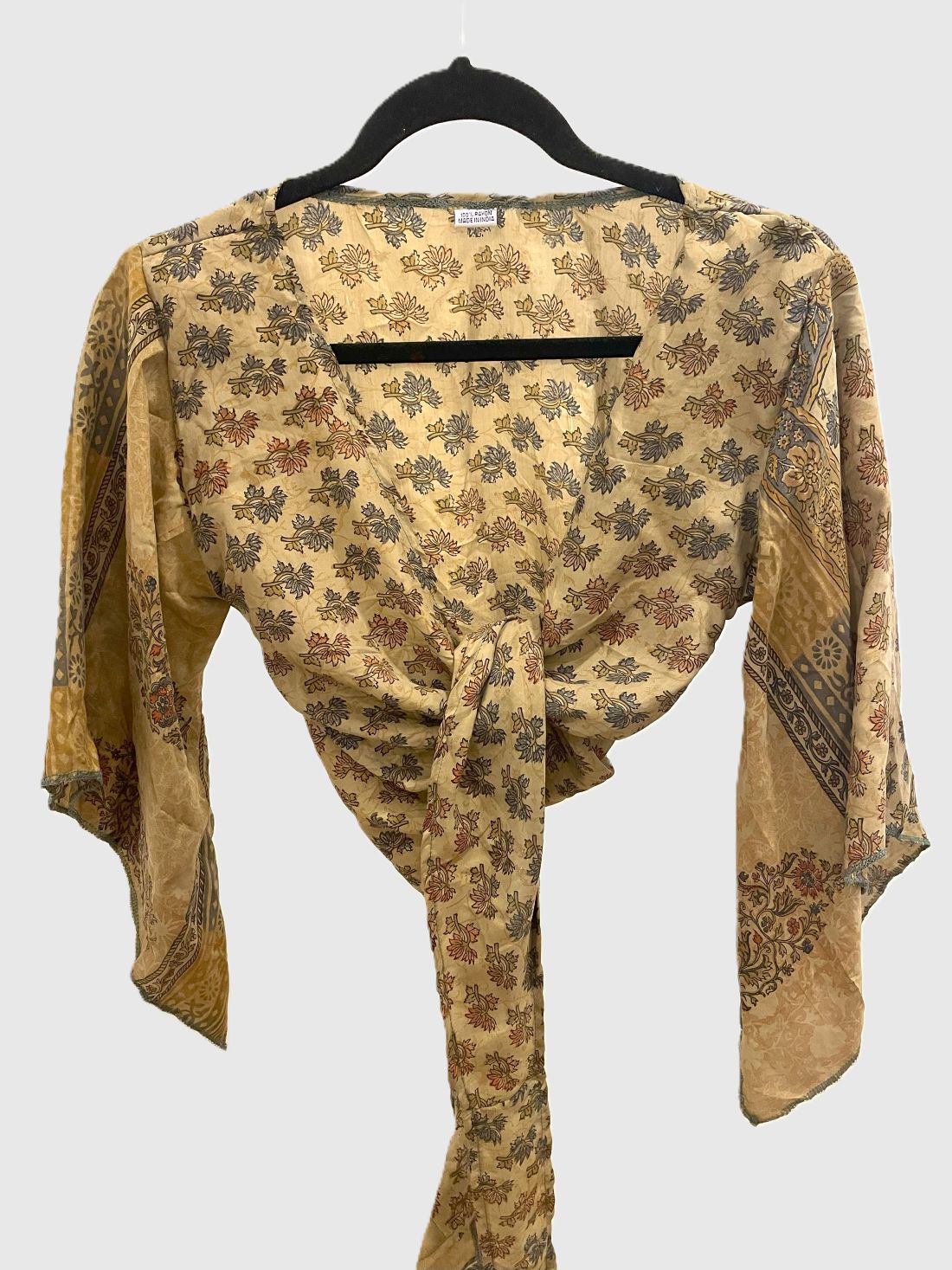 Indian Tight Top Bluse in Beige, Blau und Orange