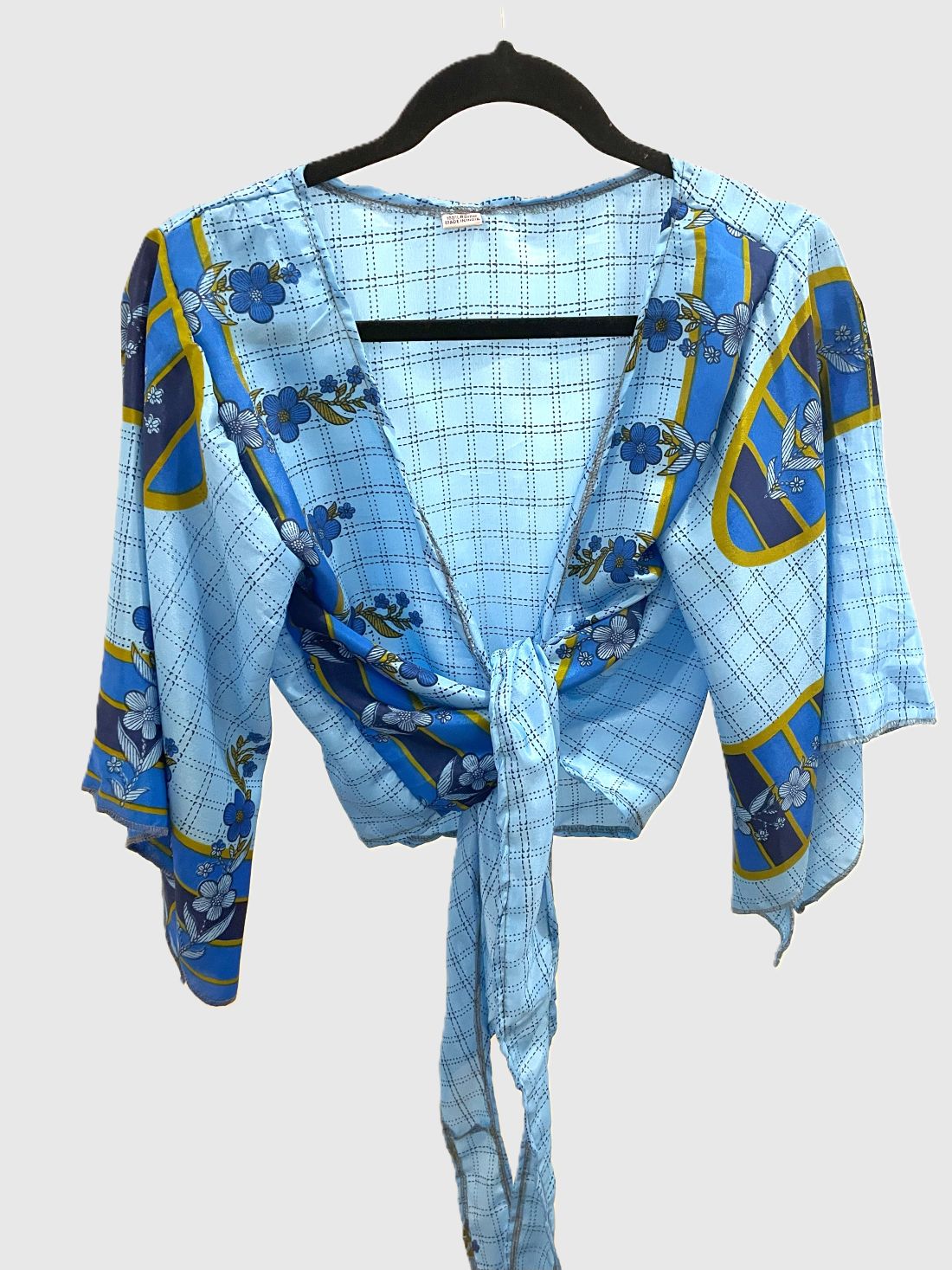 Indian Tight Top Bluse in Blau und Braun