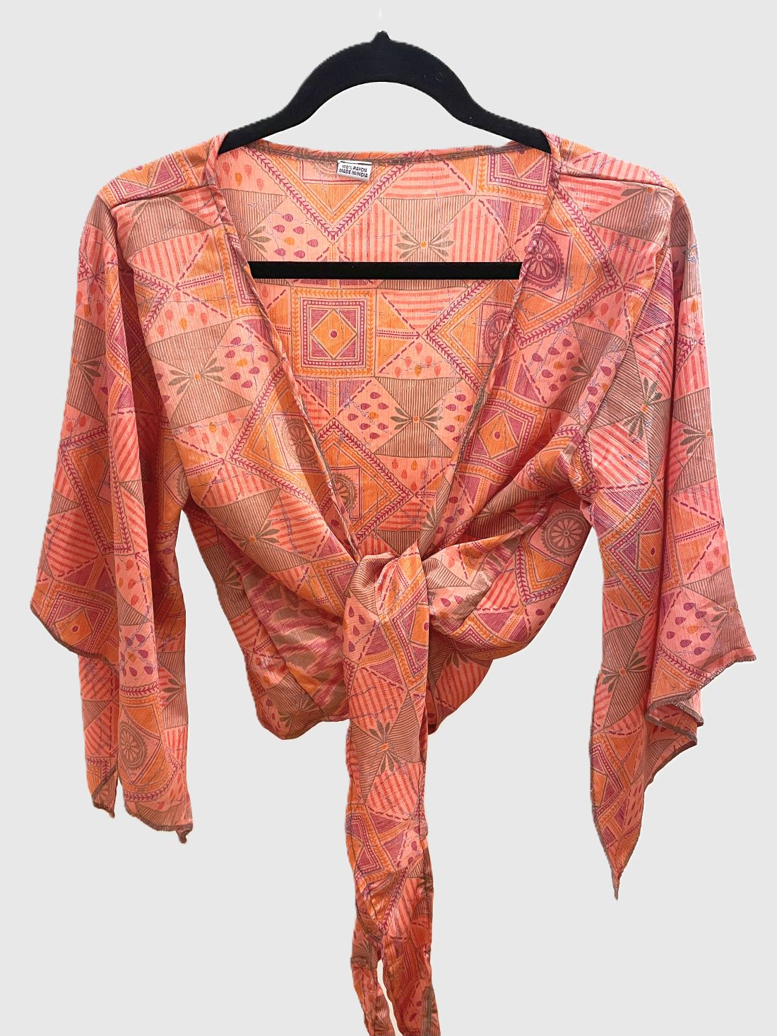 Indian Tight Top Bluse in Rosa, Orange und Violett