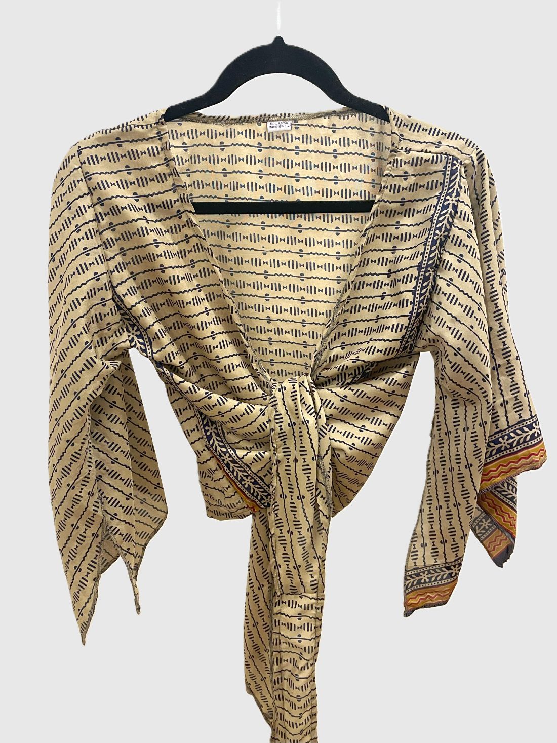 Indian Tight Top Bluse in Beige und Blau