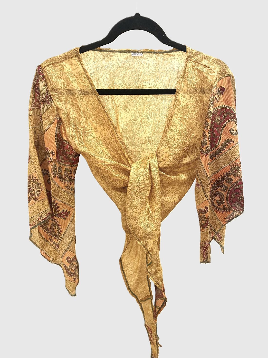 Indian Tight Top Bluse in Beige und Rot