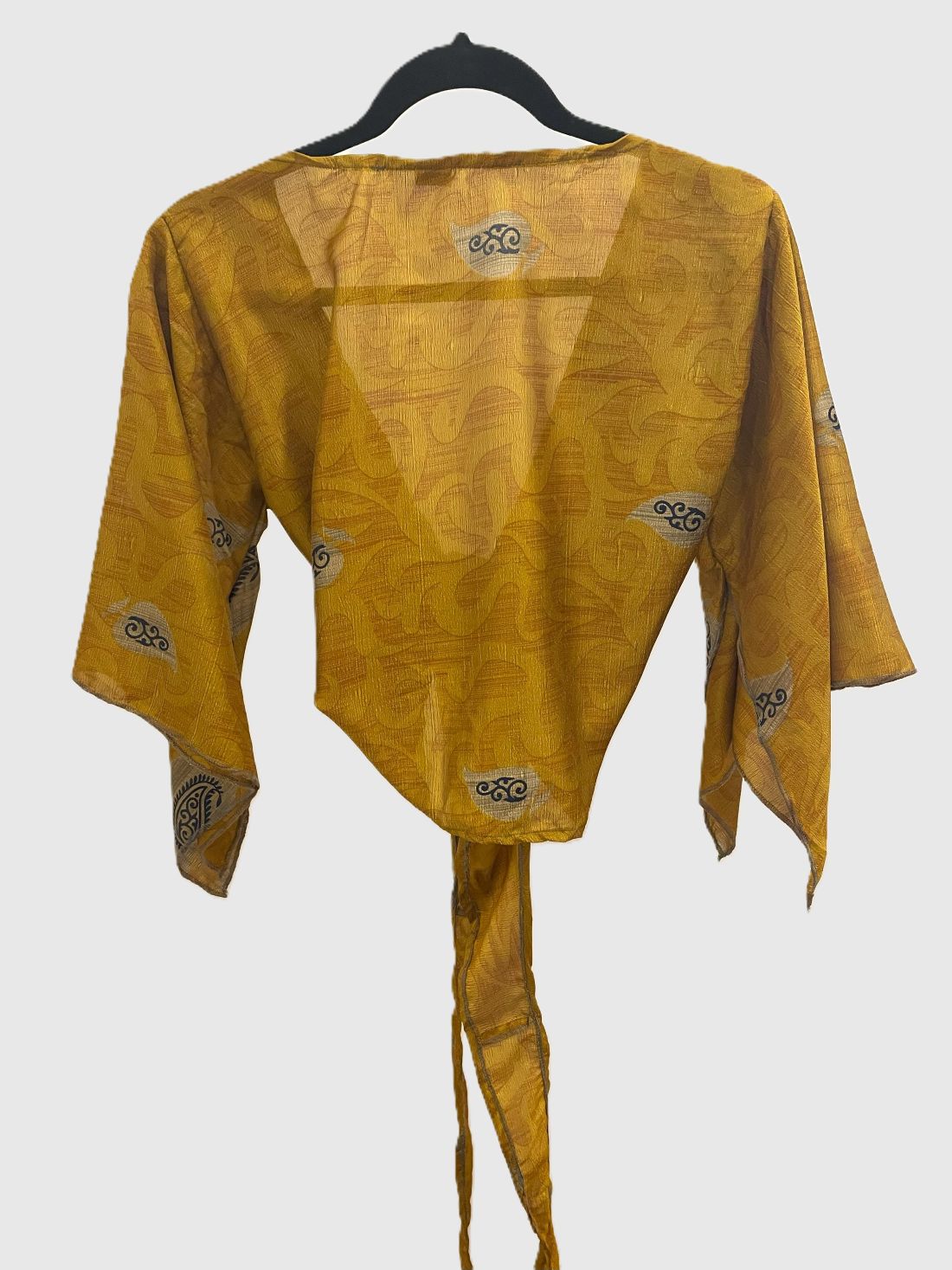 Indian Tight Top Bluse in Gold, Blau und Beige