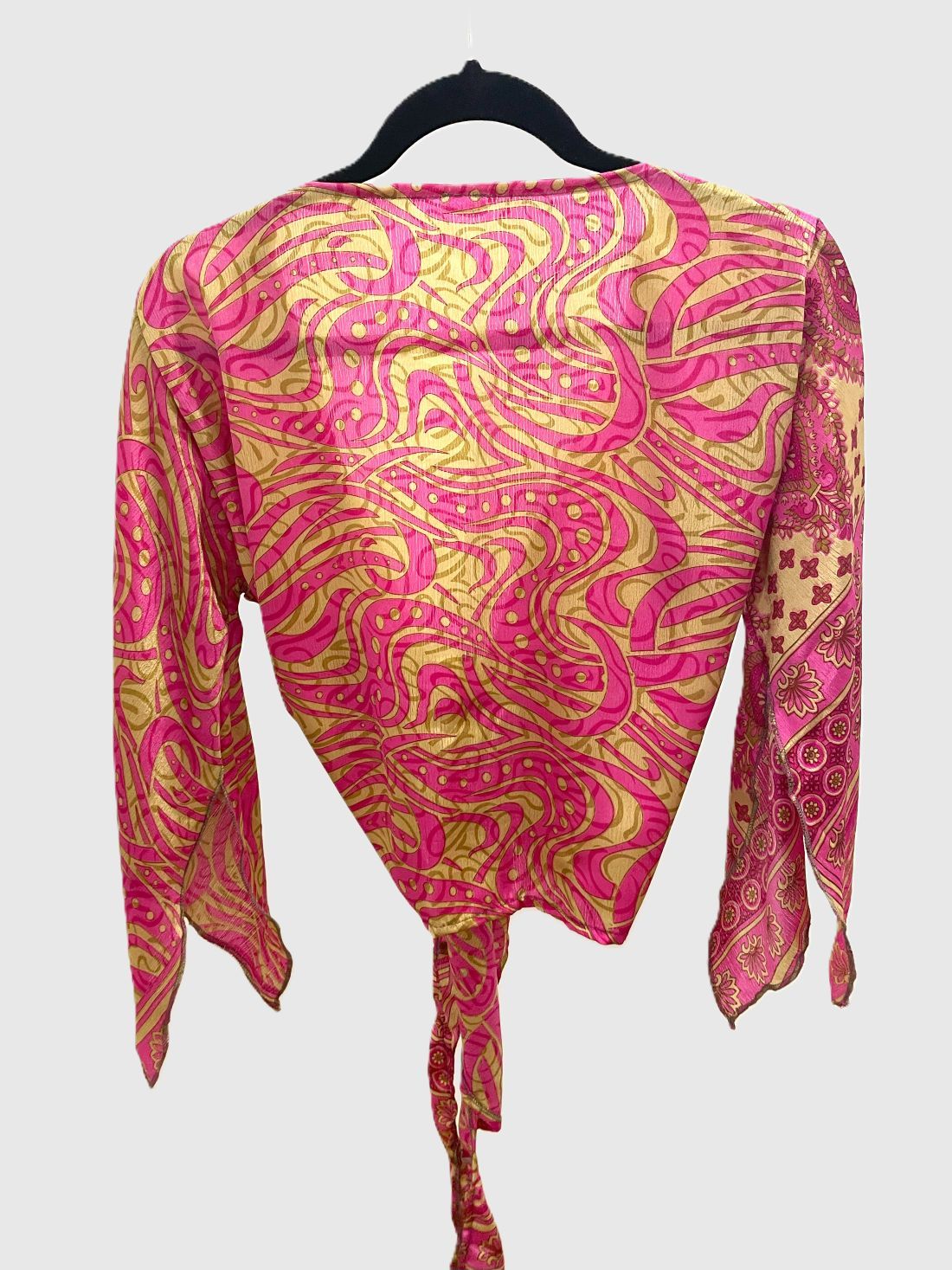 Indian Tight Top Bluse in Rosa und Beige