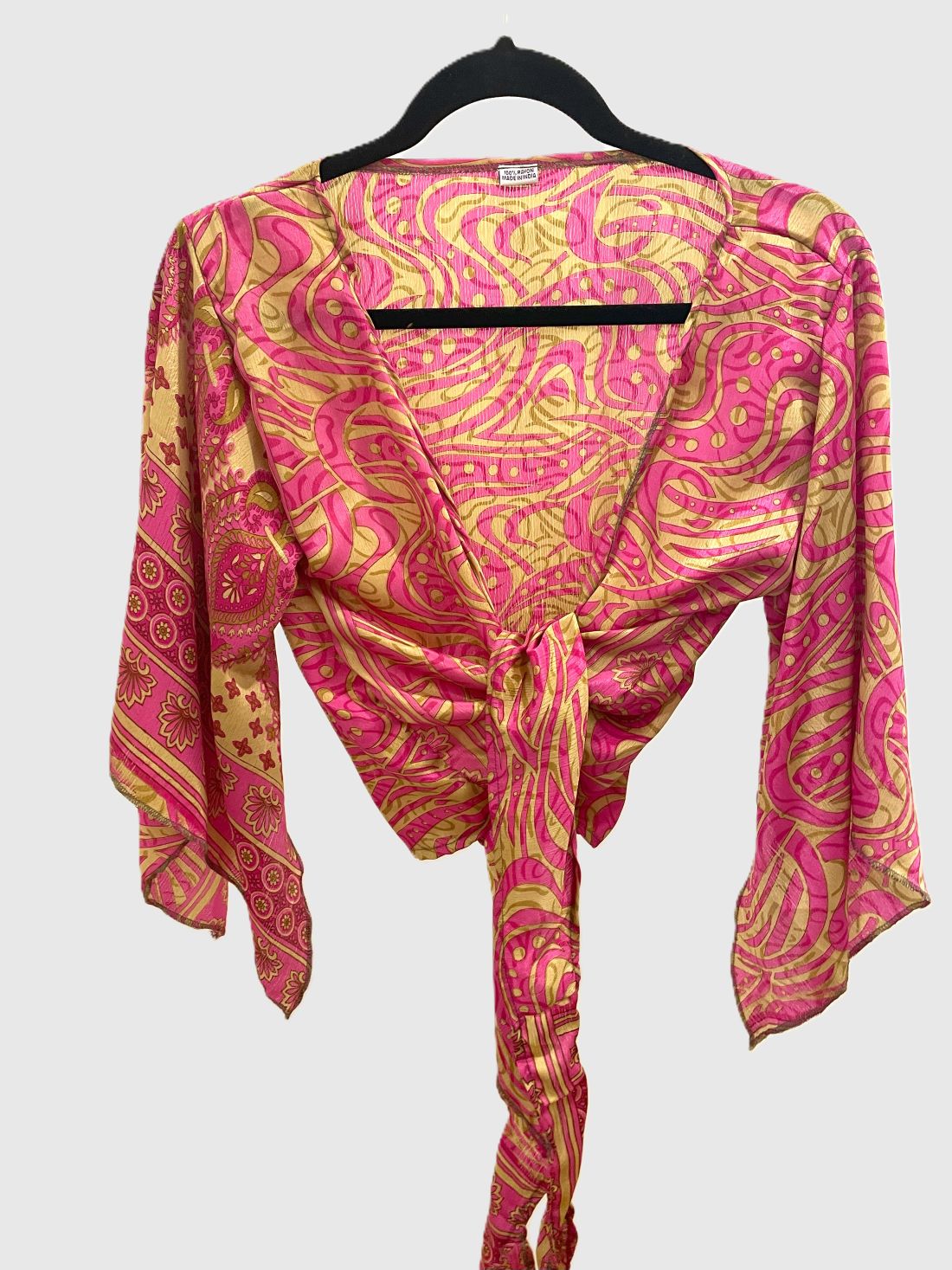 Indian Tight Top Bluse in Rosa und Beige