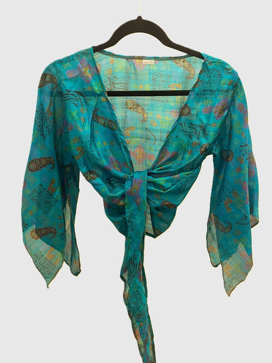 Indian Tight Top Bluse in Türkis