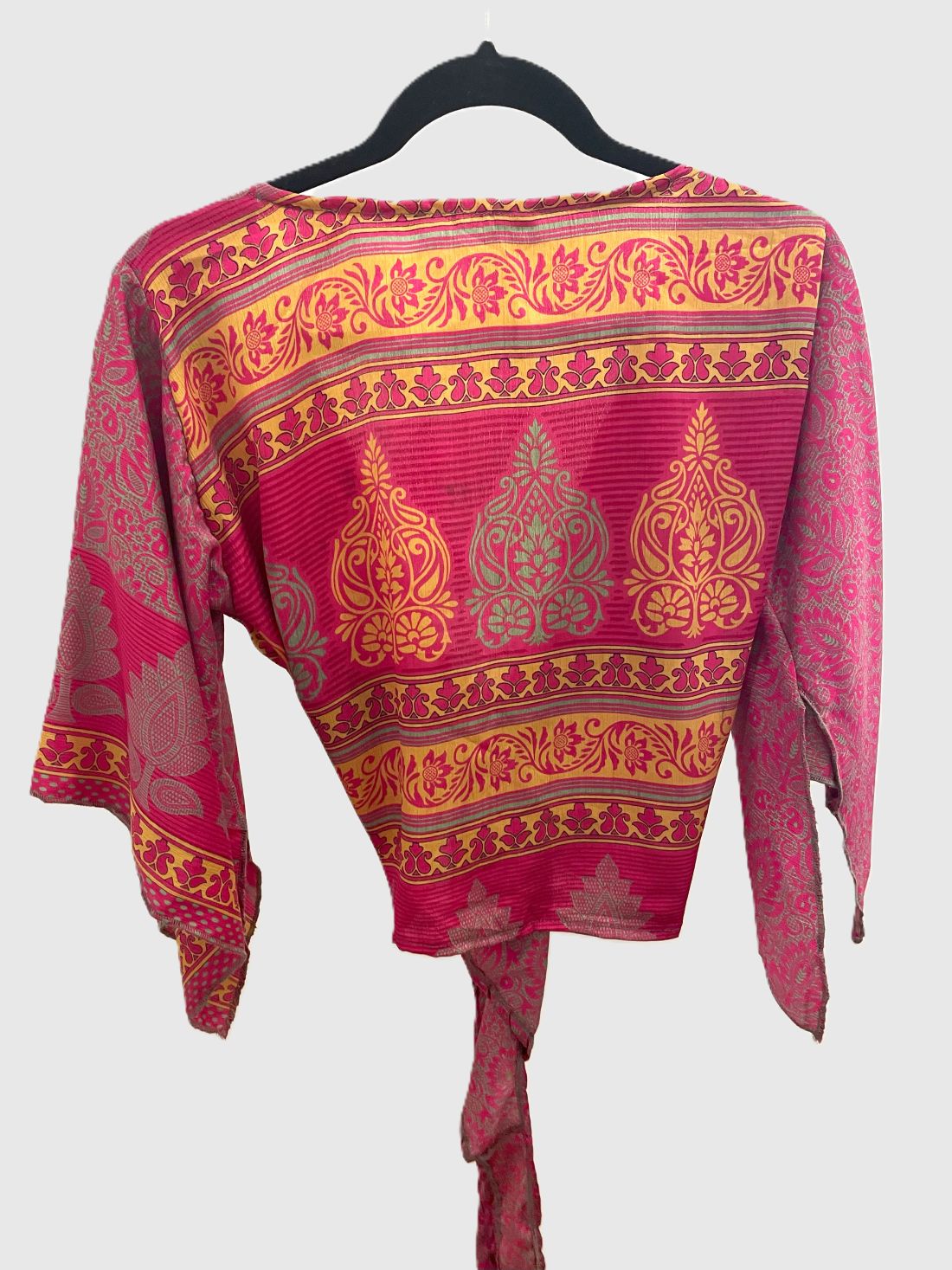 Indian Tight Top Bluse in Pink, Gelb und Grün