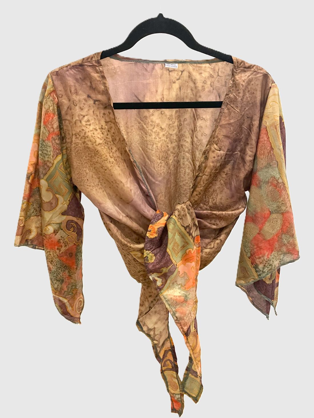 Indian Tight Top Bluse in Braun, Violett und Orange