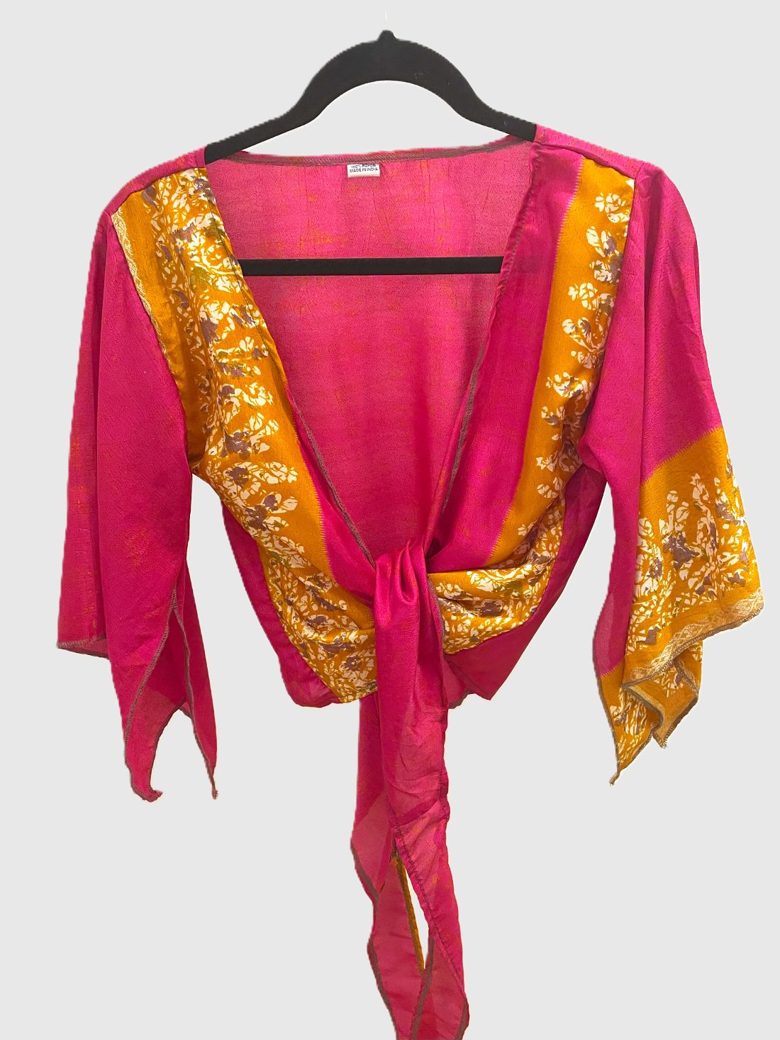 Indian Tight Top Bluse in Pink, Gelb und Beige