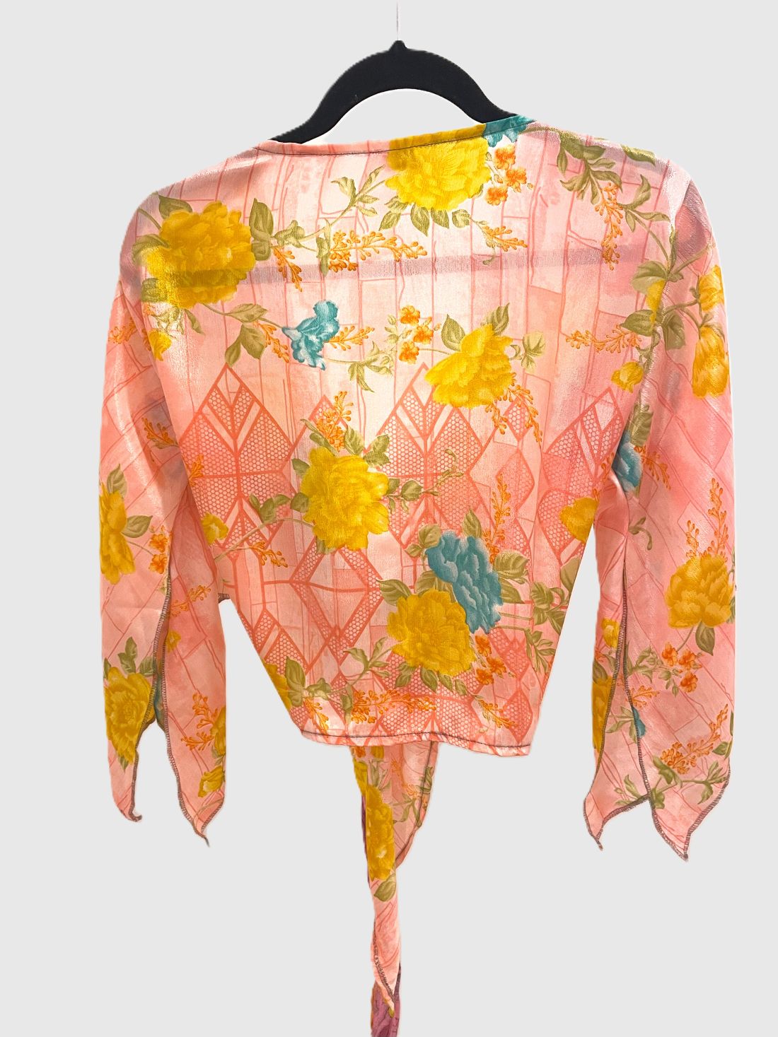 Indian Tight Top Bluse in Rosa, Gelb und Blau